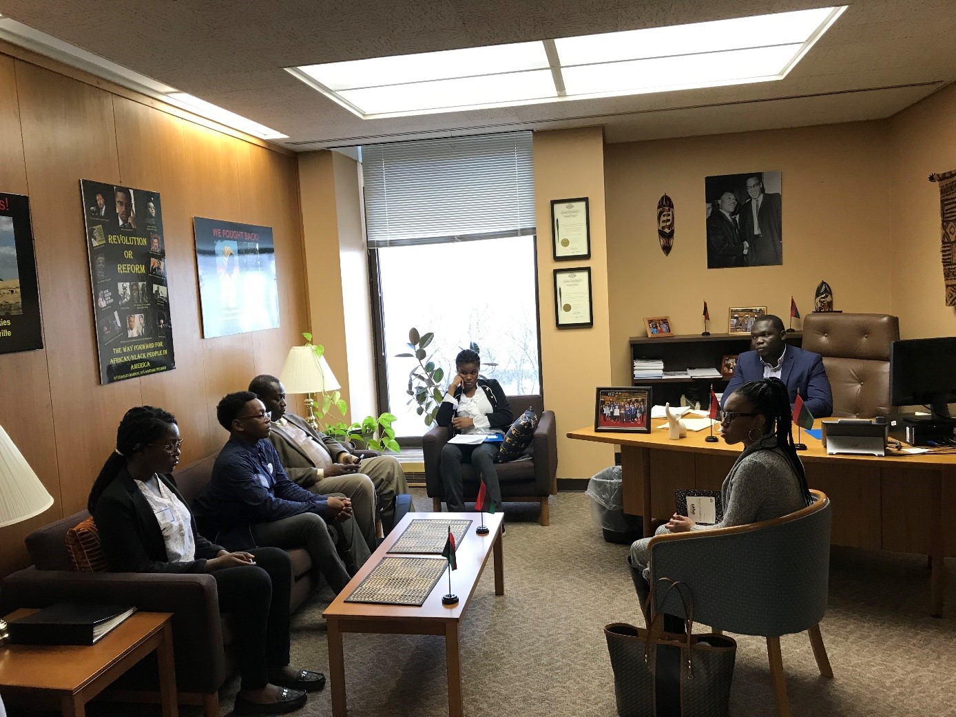 Students from Clara Barton High School for Health Professionals met with a staff member from Assemblyman Charles Barron’s office to support efforts around AP credit.