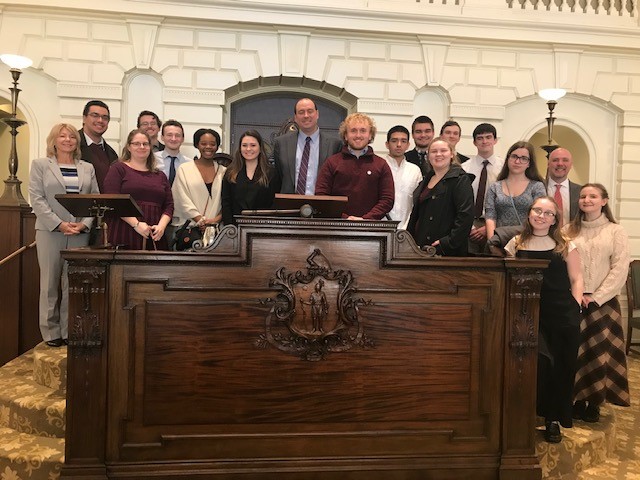 Students from Ayer-Shirley joined Sen. James Eldridge in the Senate Chamber